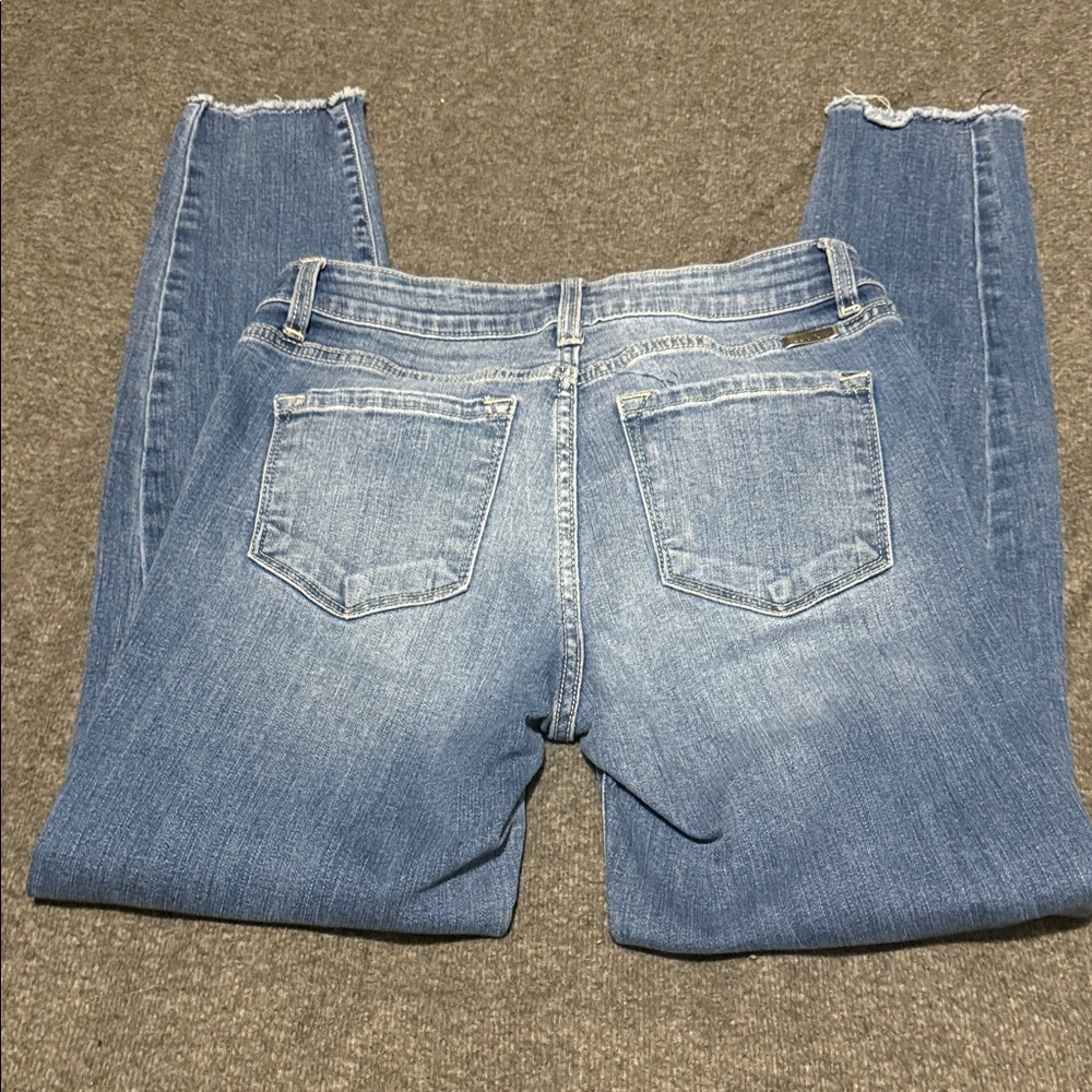 KanCan Distressed Skinny Jeans Raw Hem Medium Wash Women’s Sz 7/27 - Picture 12 of 12